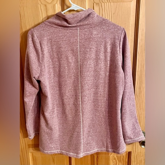 Soft Surroundings Pink Cowl Neck Sweater Buttons Popover Size PM Loose Comfort - Picture 8 of 12